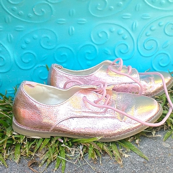 Metallic pink leather oxfords - Picture 4 of 7